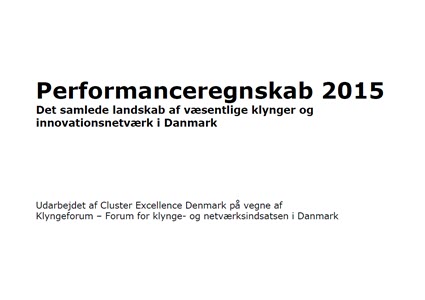 Performanceregnskab 2015 for klynger og innovationsnetværk